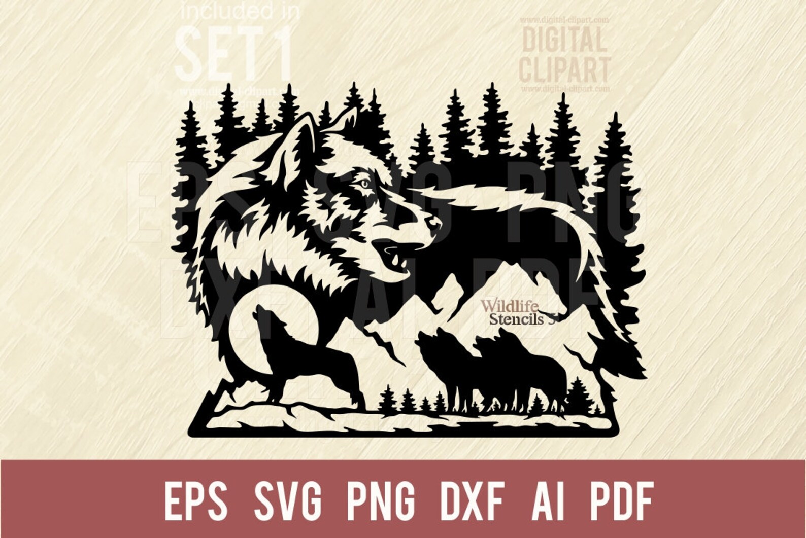 Wolf SVG, Wolf Pack Svg, Wolf Howl Svg, Wolf Hunting Svg, Mountain ...