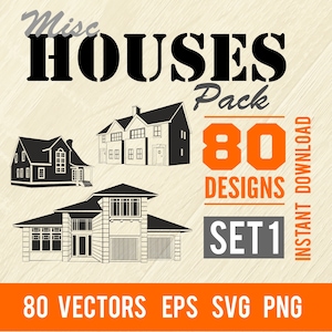 Houses Clipart - SVG, PNG, EPS High quality Detailed images
