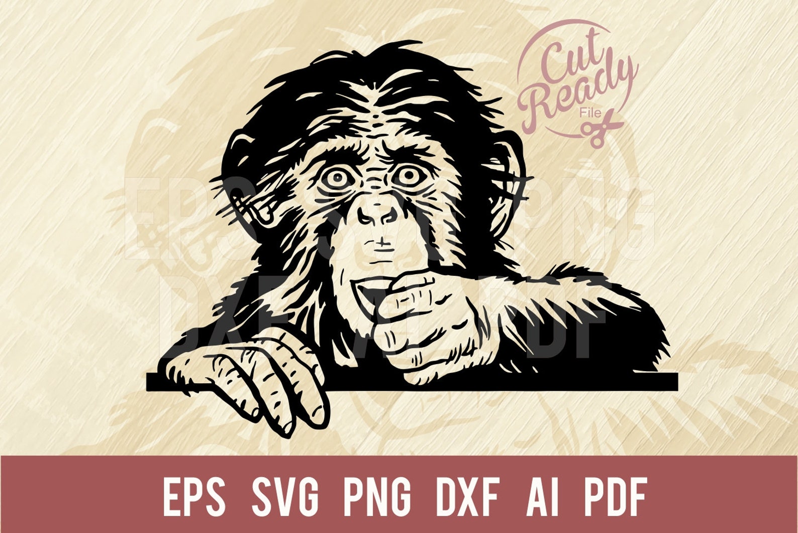 Prankster Chimpanzee SVG Comic Animal SVG Funny Animal Cut File ...