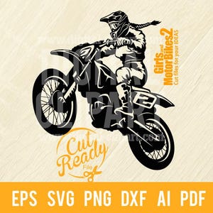 Biker girl Motocross SVG, Extreme Sport, Enduro file di taglio Biker Girl SVG, Lady Motorycle SVG Silhouette File di taglio, svg / file di taglio cnc