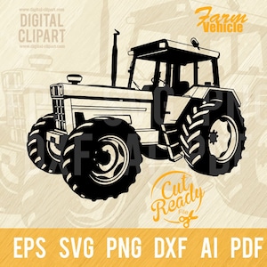 Tractor SVG - Farm Tractor SVG Vector File, Cut Stencil, Laser Cut, SVG for Cricut, clipart, png Cut file, iron on, vector