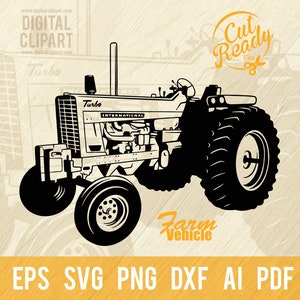 Old Tractor SVG - Retro Tractor SVG Vector File, Cut Stencil, Laser Cut, SVG for Cricut, clipart, png Cut file, iron on, vector