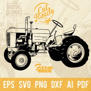 Old Tractor SVG - Retro Tractor SVG Vector File, Cut Stencil, Laser Cut, SVG for Cricut, clipart, png Cut file, iron on, vector