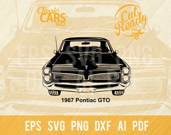 PONTIAC GTO 1965 SVG cut file | Classic Cars svg| Cut Ready Clip Art Graphics|Digital Download| cnc Files Vinyl svg, dxf, png