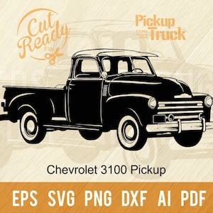 1952 Chevrolet 3100 Pickup Truck svg Classic Cars SVG | Pickup Truck Cut Files | CNC Files Vinyl Sign Design|svg, eps, dxf, png