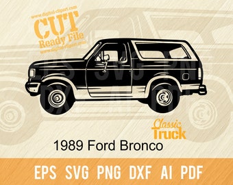 1989 Ford Bronco SVG: Vektor Clipart, CNC-Dateien (digitaler Download)