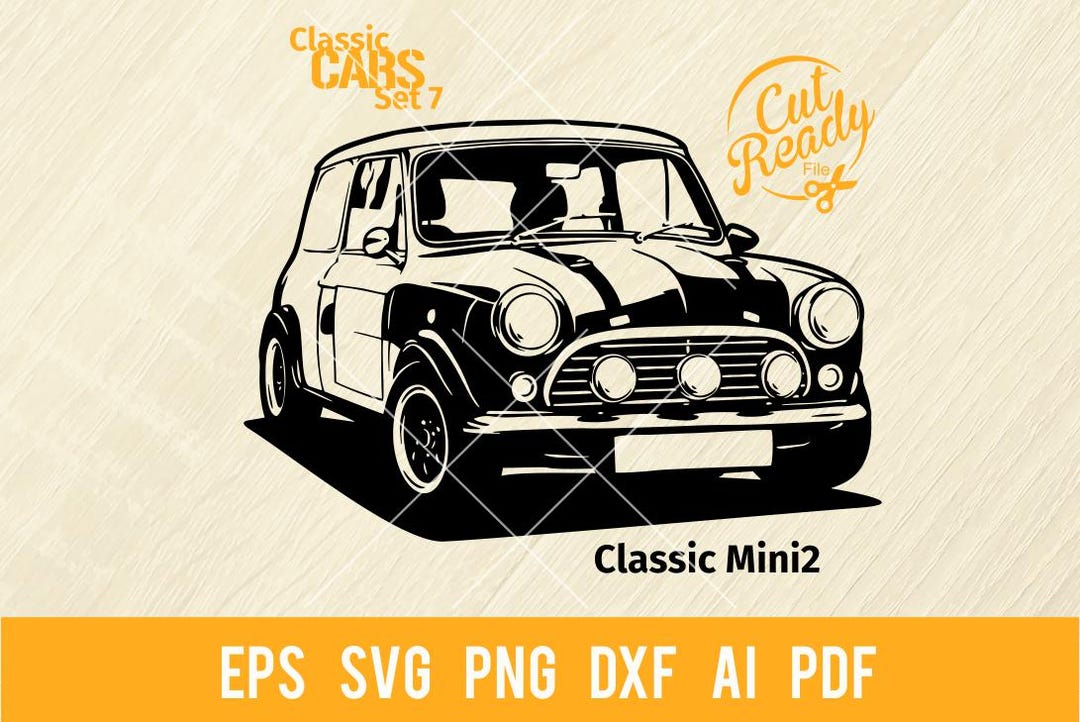 Mini Dxf Classic Mini 2 SVG | Classic Cars Svg Sport Cars Cut Ready Clip Art ...
