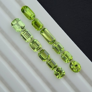 Natural Peridot Lot (10.40 ct): Emerald, Oval & Cushion Cuts, Untreated