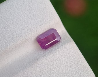 Sapphire Stone Purplish Pink Natural Untreated Unheated Loose Emerald Cut Faceted From Afghanistan