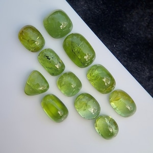 Peridot Stone Cabochons Lot Natural Untreated Loose Faceted Transparent From Pakistan