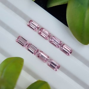 Calibrated Pink Spinel Gemstones Lot | Emerald Cut | Natural Untreated Loose Faceted | From Tajikistan