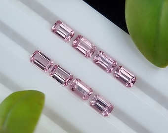 Calibrated Pink Spinel Gemstones Lot | Emerald Cut | Natural Untreated Loose Faceted | From Tajikistan