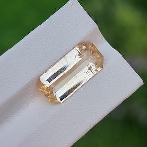 Imperial topaz Stone | Emerald Cut | yellow | golden | natural | unheated | untreated | loose | faceted | from katlang pakistan