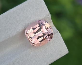 Orangish Pink Imperial Topaz Stone: 8.91 ct Cushion Cut, Katlang Pakistan