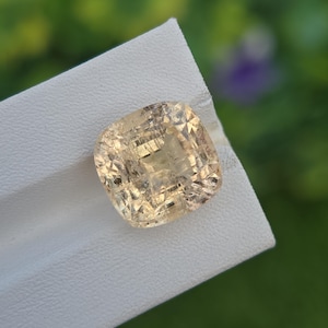 Imperial Topaz Stone | Yellow Color | Cushion Cut | Natural | Unheated | Untreated | Loose | Faceted | From Katlang Pakistan | 14.77 ct