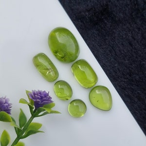 Peridot Cabochons Lot Natural Loose Untreated Faceted From Pakistan