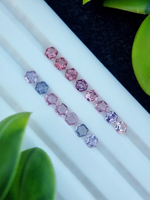 Calibrated Spinel Gemstones Lot | Hexagonal | Natural Untreated Loose Faceted | From Badakhshan Afghanistan