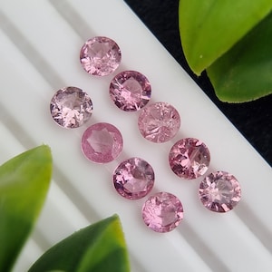 Calibrated Pink Spinel Gemstones | Round Shape | Natural Untreated Loose Faceted | From Tajikistan