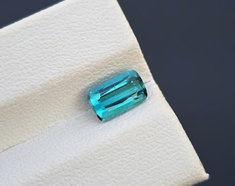 Blue Indicolite Tourmaline Stone Natural Loose Untreated Faceted Cushion Cut From Afghanistan
