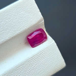 Natural Untreated Ruby 1.47 ct Cushion Cut Loose Gemstone from Afghanistan | Certified