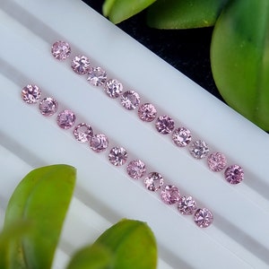 Calibrated Pink Spinel Gemstones Lot | Round Brilliant Cut | Natural Untreated Loose Faceted | From Tajikistan