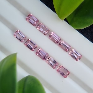 Calibrated Pink Spinel Gemstones | Emerald Cut | Natural Untreated Loose Faceted | From Tajikistan