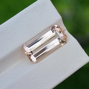 Imperial Topaz Gemstone | Natural | Untreated | Unheated | Light Orange | Emerald Cut | Loose | Faceted | From Katlang Pakistan | 8.36 ct