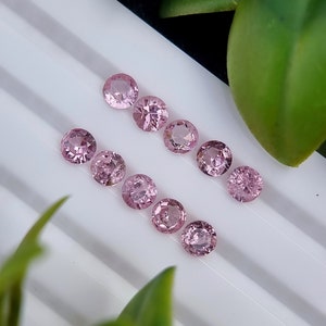 Calibrated Pink Spinel Gemstones Lot | Round Brilliant Cut | Natural Untreated Loose Faceted | From Tajikistan