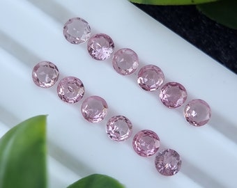 Pink Spinel Stone Lot | Calibrated | Matching | Round Shape | Natural Untreated Loose Faceted | From Tajikistan