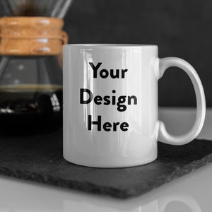 Stock Photo | 11oz Coffee Mug WIth Coffee Pot | Mock up | Mockup