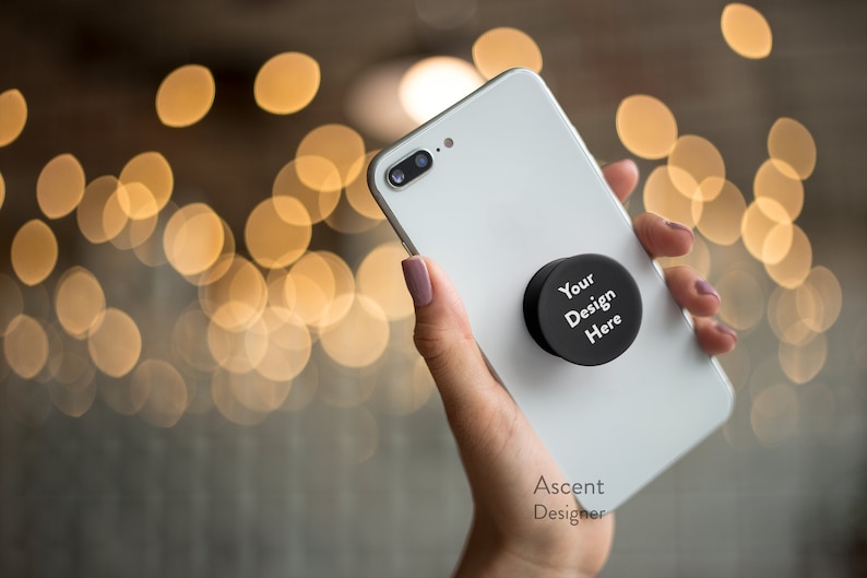 Download Black Phone Grip Pop Socket Popsocket Mock up Mockup | Etsy