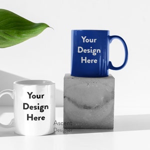 Stock Photo | Two 11oz Coffee Mugs | Mock up | Mockup
