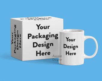 Stock Photo | Coffee Mug With Packaging | Mock up | Mockup