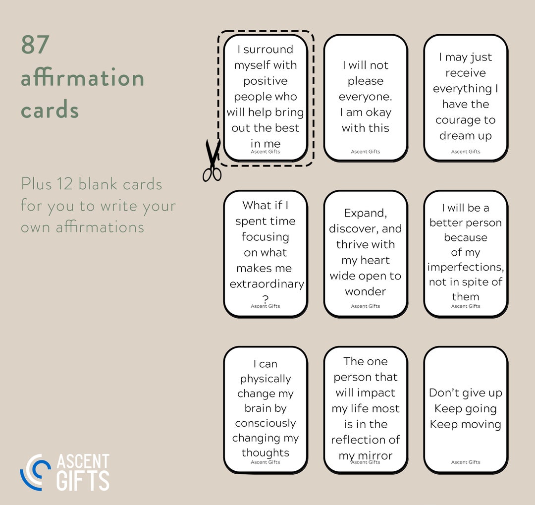 Positive Affirmation Card Deck | Self Care Printables | Cards for Law ...
