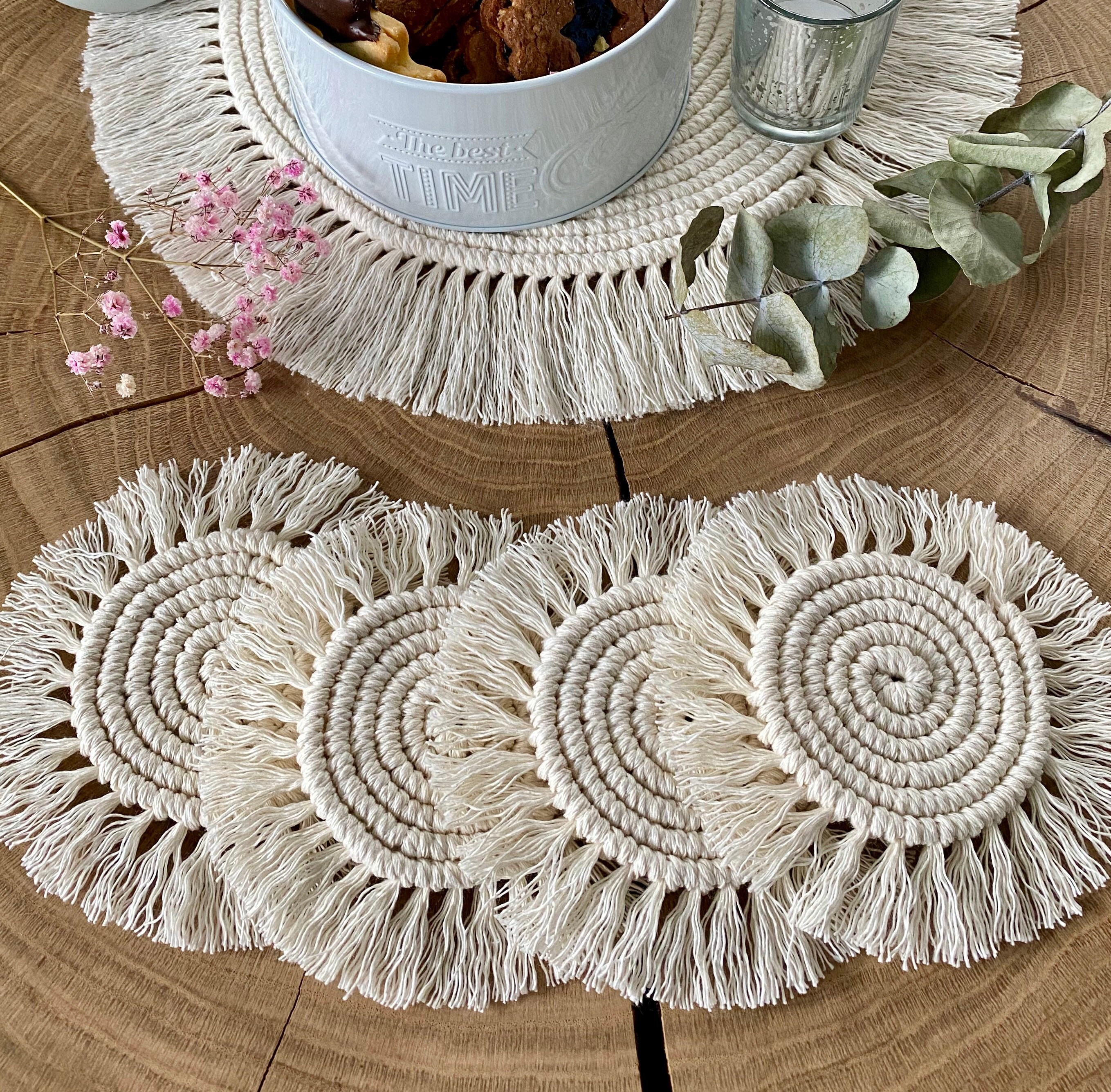 Macrame Coasters also as set Etsy