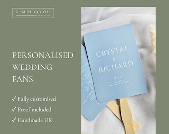 Personalised Wedding Paddle Fans for Guests | Custom Ceremony Programs, Outdoor Summer Favors
