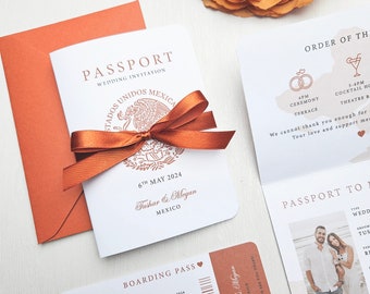 Invitaciones de boda tipo pasaporte (personalizables)