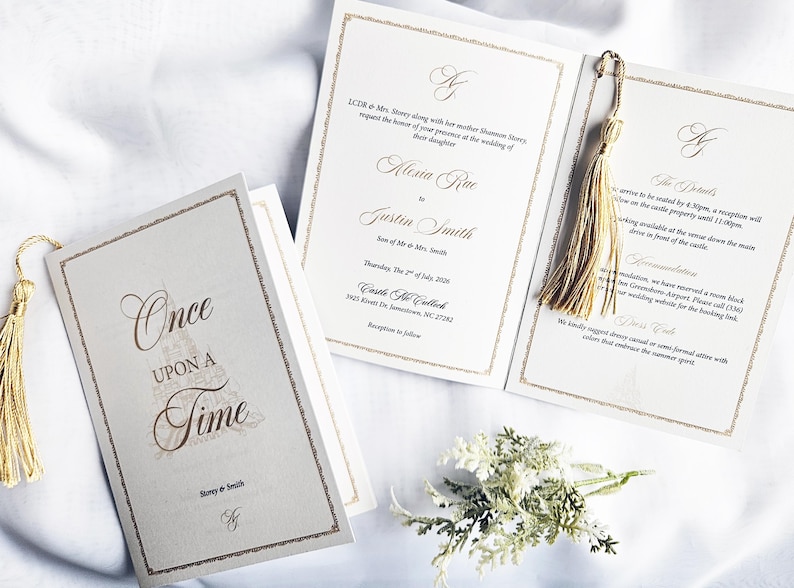 Fairytale Storybook Wedding Invitation (customisable) image 1