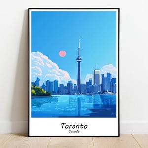 Impresión turística de Toronto, arte mural de Canadá, impresión de póster turístico de Toronto, arte mural de Toronto, póster de viaje a Canadá, regalo de viaje original