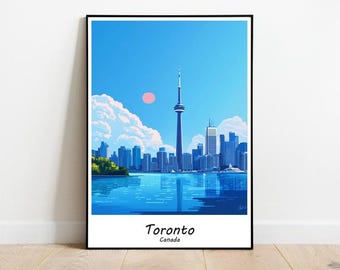 Lámina turística de Toronto, Arte mural de Canadá, Póster turístico de Toronto, Arte mural de Toronto, Póster de viaje de Canadá, Regalo de viaje original