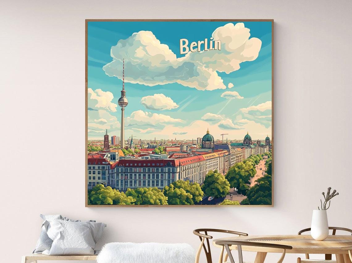 ベルリン旅行プリントポスター、ドイツ旅行ウォールアート
