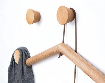 Ganchos de abrigo de madera, ganchos de pared decorativos, perchero moderno, toallero de madera, ganchos de pared, almacenamiento de pared de roble, perchero de bricolaje