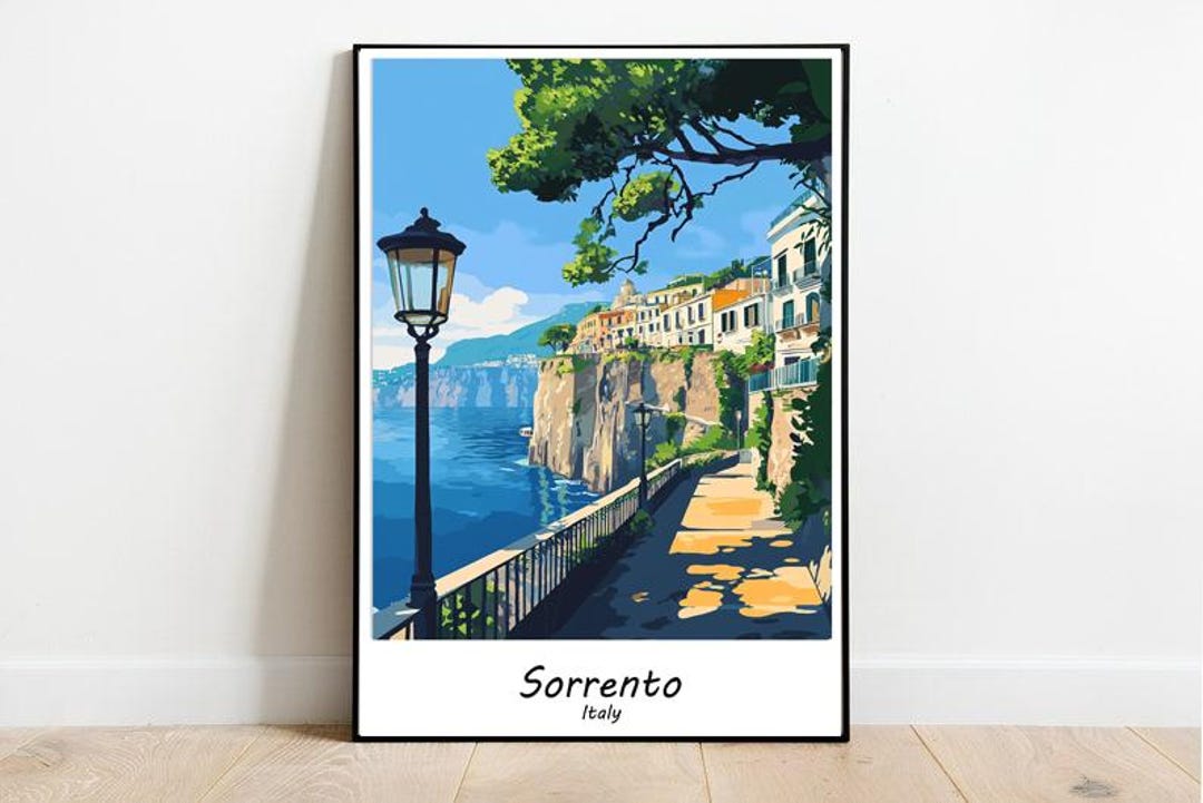 Sorento Travel Poster - Beautiful Coastal Art Print, Sorento Italy