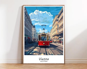 Lámina decorativa de Viena para pared, decoración para el hogar inspirada en Viena, regalo para amantes del arte vienés, regalo para amantes del arte austriaco, póster de viaje a Viena