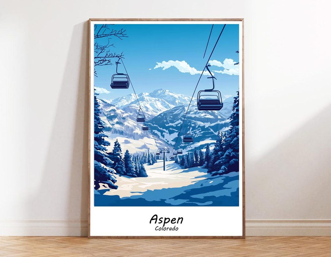 Travel to Aspen Print Wall Art Poster, Aspen Home Decor, Gift for Art ...