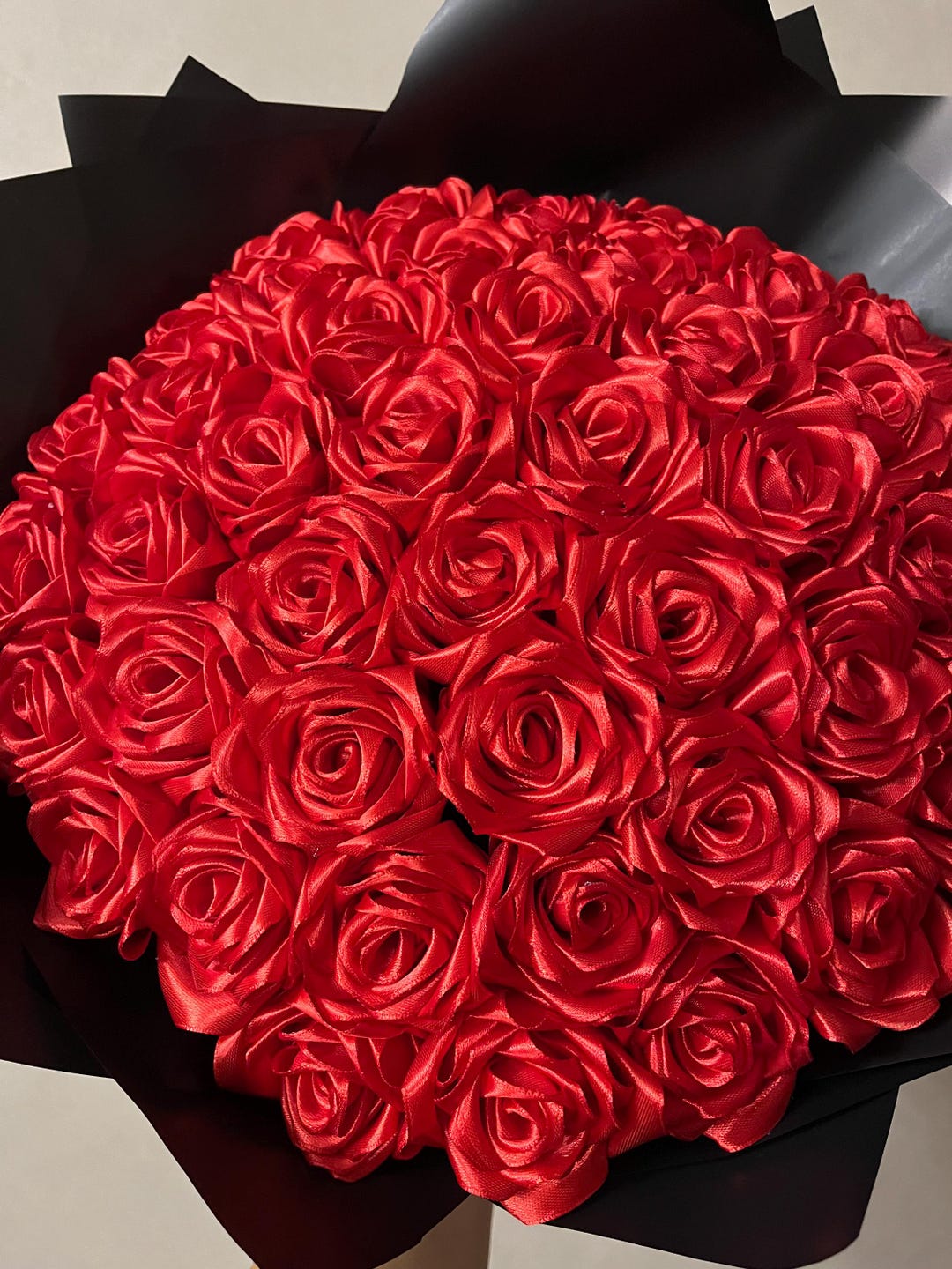 Red Eternal Rose Without Glitter, Custom Bouquet Artificial Flowers ...