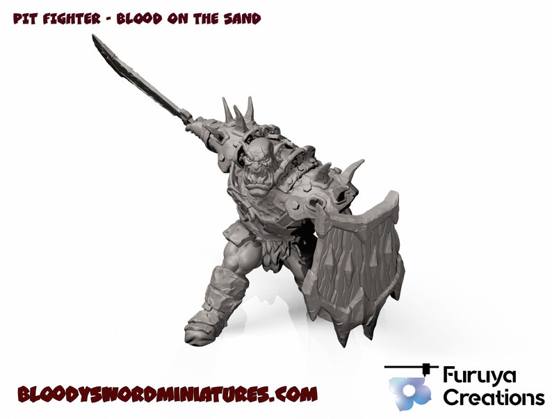 Black Orc Armored Ork Fighter Barbarian for DnD Pathfinder Gloomhaven Frosthaven from PitFighter Kickstarter
