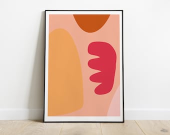 Abstract Shapes | Wall Art, Boho Wall Art, Boho Home Decor, Mid Century Art, A5/A4/A3/A2/A1