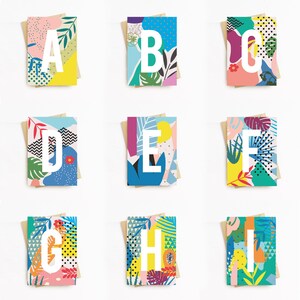 Monogramwenskaart | Wenskaart | Eerste wenskaart | Abstract, modern ontwerp