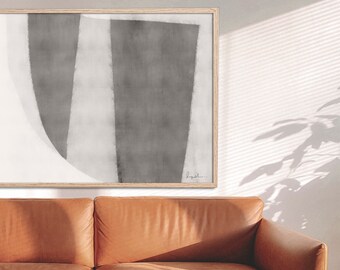 Above Bed Wall Art, Bedroom Art Print, Minimal Decor, Abstract Print, Contemporary Wall Art, Neutral Print, Gray Wall Art, Horizontal Art